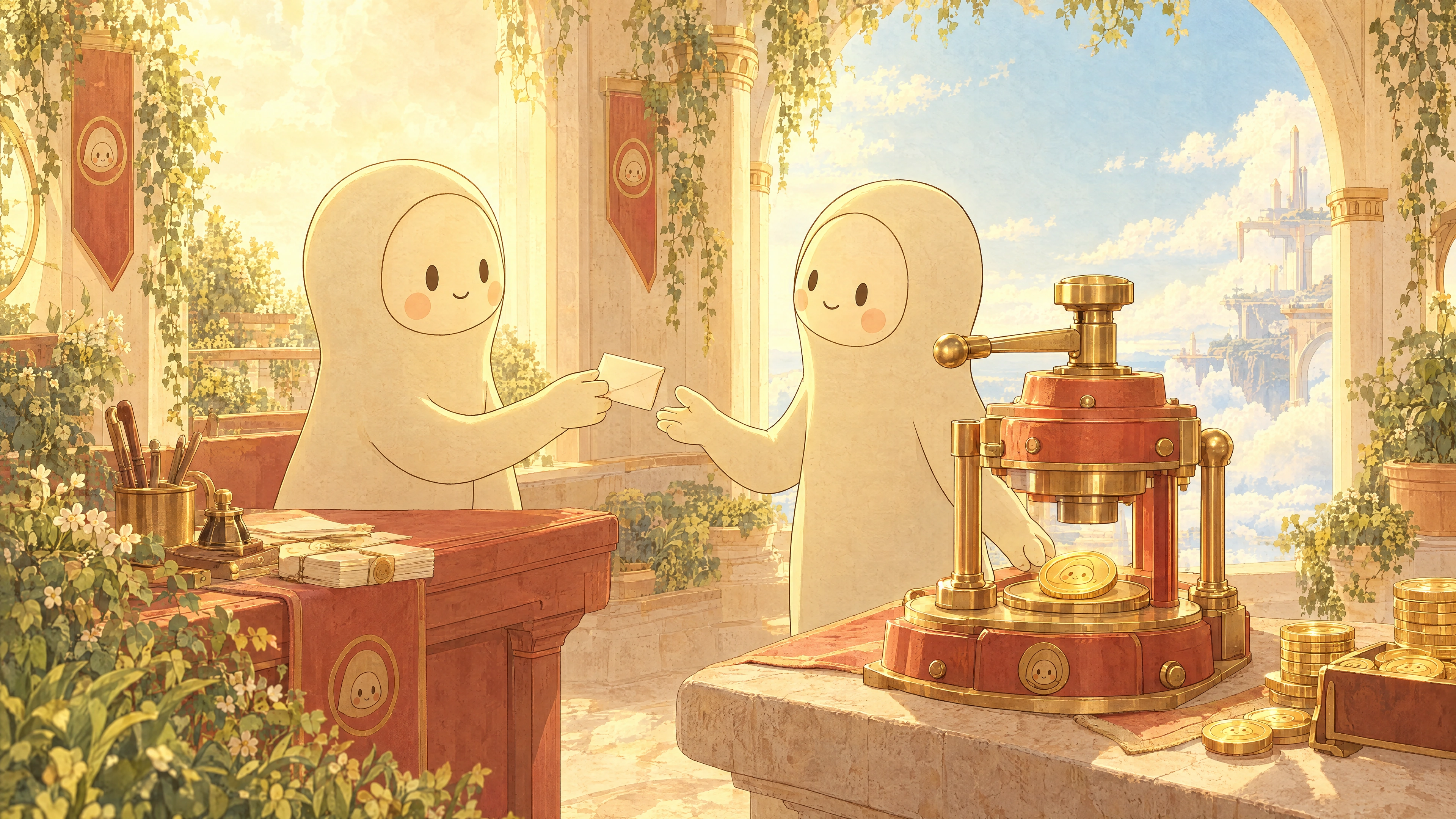 Cream Muses turn a little idea into a golden token in a sunlit workshop.